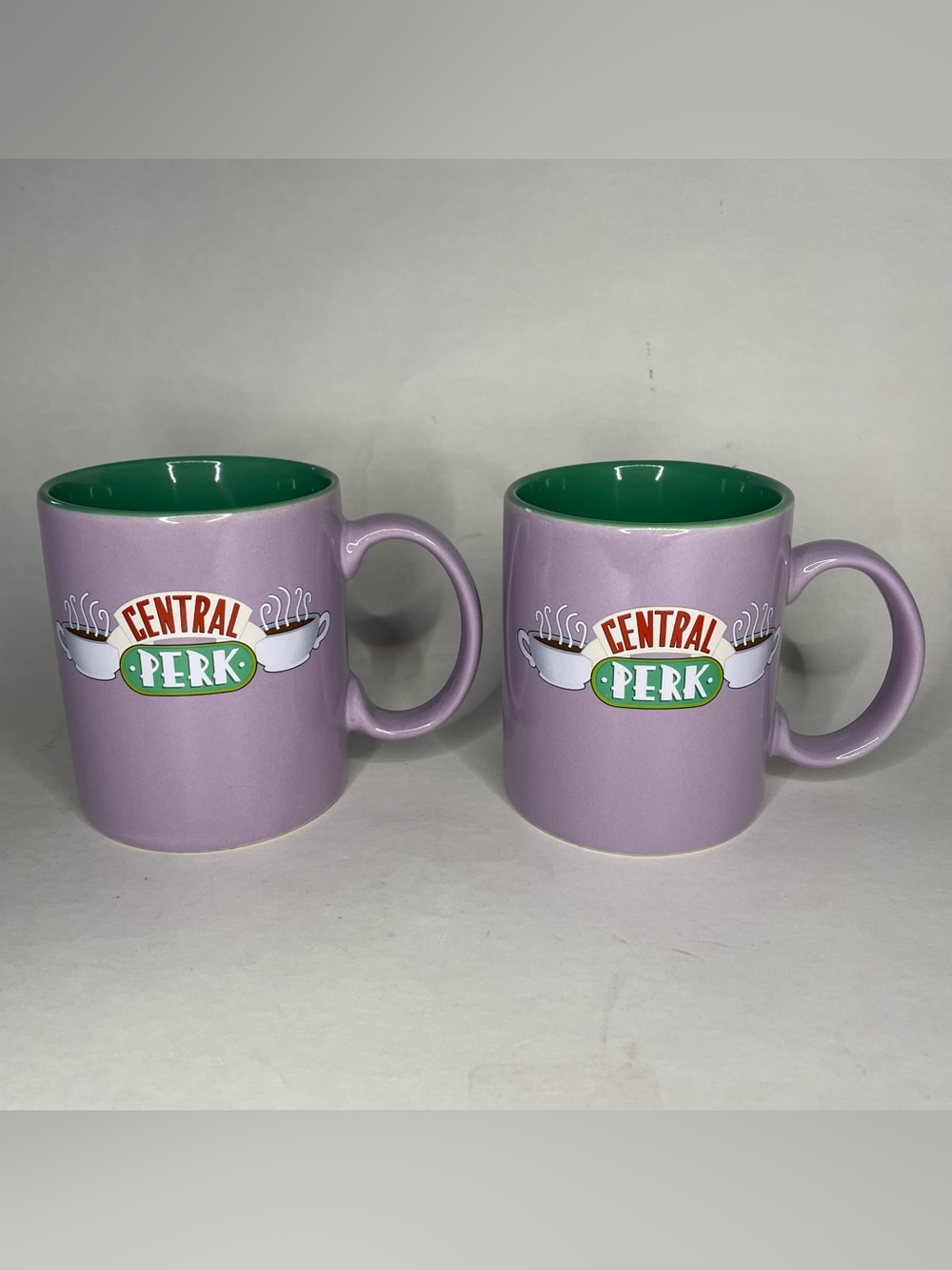 Friends Central Perk Ceramic Coffee Tea Lounge Mug Cups 11.5 oz Purple Green ZAK